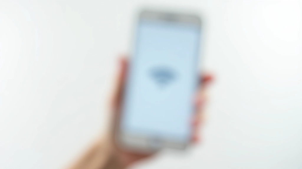 Smartphone displaying signal strength and network connection status, held at angle showing WiFi symbol and connection indicator clearly